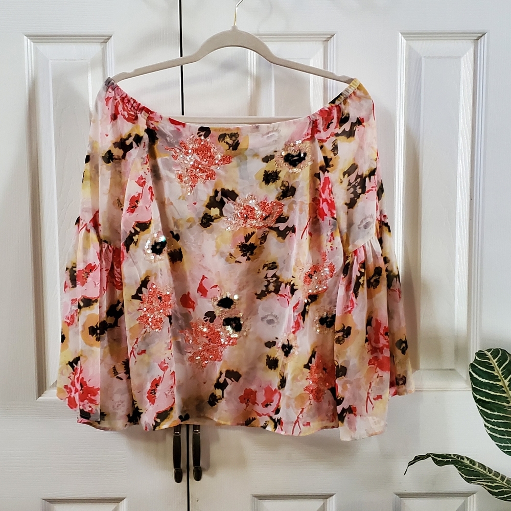 Floral Sequin Top